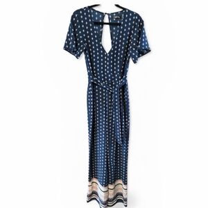 Crystal Sky Geometric Belted Wide Leg Jumpsuit